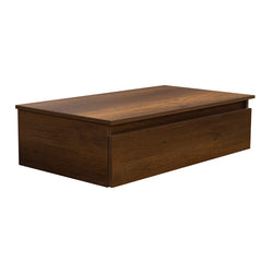 Mobile da bagno sospeso 120 cm in legno color noce con lavabo, specchio e faretto a led I Made in Italy