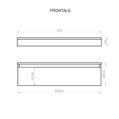 Mobile bagno sospeso 100 cm in legno color cemento chiaro, lavabo, specchio e faretto a led I Made in Italy