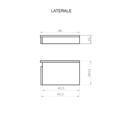 Mobile bagno sospeso 80 cm in legno color cemento chiaro, lavabo, specchio e faretto a led I Made in Italy