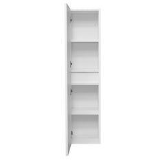 Colonna bagno sospesa in legno 1 anta altezza 125 cm bianco frassino I Made in Italy