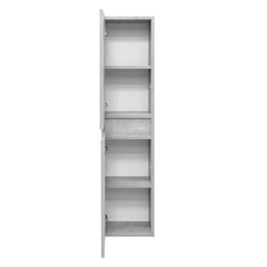 Colonna bagno sospesa in legno 2 ante altezza 125 cm cemento chiaro I Made in Italy