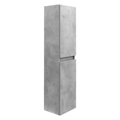 Colonna bagno sospesa in legno 2 ante altezza 125 cm cemento chiaro I Made in Italy