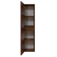 Colonna bagno sospesa in legno 1 anta altezza 125 cm noce I Made in Italy