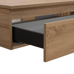 Mobile da bagno sospeso 120 cm in legno color rovere americano con lavabo, specchio e faretto a led I Made in Italy