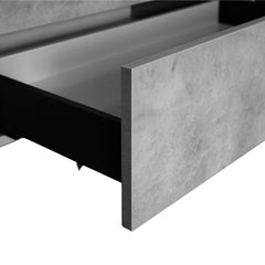 Mobile bagno sospeso 100 cm in legno color cemento chiaro con 2 cassettoni, lavabo, specchio e faretto a led I Made in Italy