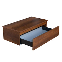 Mobile da bagno sospeso 120 cm in legno color noce con lavabo, specchio e faretto a led I Made in Italy