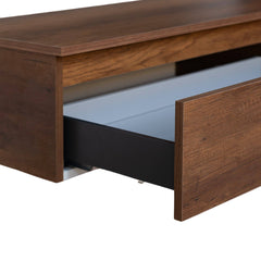Mobile bagno sospeso 80 cm in legno color noce, lavabo, specchio e faretto a led I Made in Italy