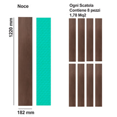 Pavimento Spc effetto legno Noce Sp 6.5 mm con sottopavimento integrato 1,77 mq2