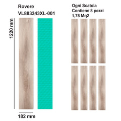 Pavimento Spc effetto legno Rovere Sp 6.5 mm con sottopavimento integrato 1,77 mq2