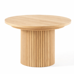 Tavolo da Pranzo Allungabile Rotondo 114-300x76 cm ( da 4 a 12 Posti ) in legno Massello Rovere Chiaro con Panca Estensibile Inclusa